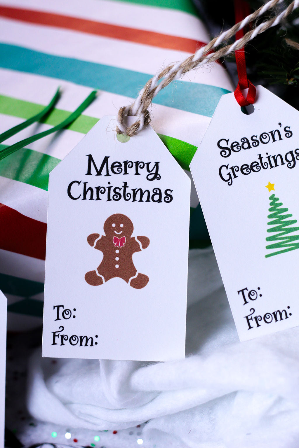Cute Christmas Themed Gift Tags 8 Count