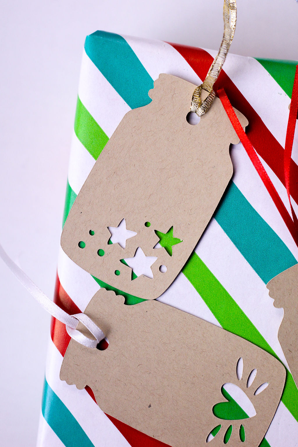 12-Pack, 3-Inch Mason Jar-Shaped Gift Tags
