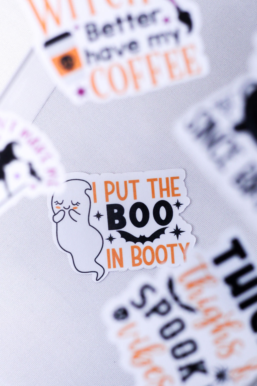 5-Pack, 3-Inch Sassy Halloween Stickers - Water Resistant, Vinyl