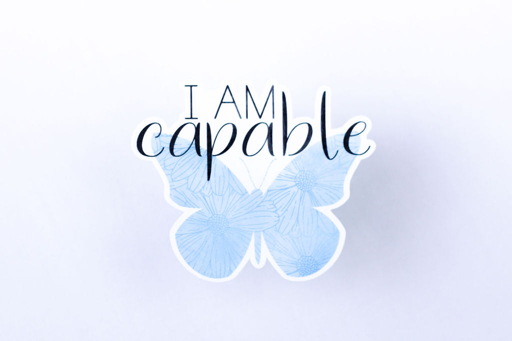 5-Pack, 3-Inch Affirmation, Butterfly Stickers - Water Resistant, Vinyl