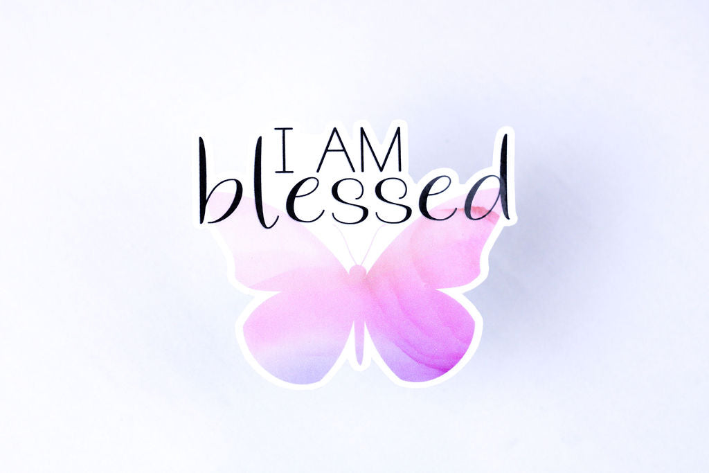 5-Pack, 3-Inch Affirmation, Butterfly Stickers - Water Resistant, Vinyl