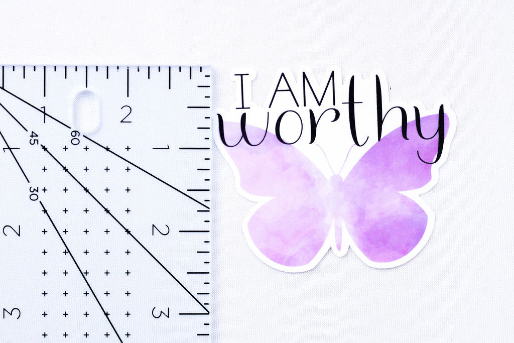 5-Pack, 3-Inch Affirmation, Butterfly Stickers v2 - Water Resistant, Vinyl