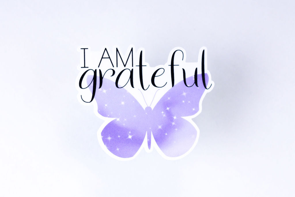 5-Pack, 3-Inch Affirmation, Butterfly Stickers v2 - Water Resistant, Vinyl