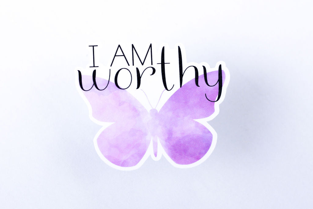 5-Pack, 3-Inch Affirmation, Butterfly Stickers v2 - Water Resistant, Vinyl