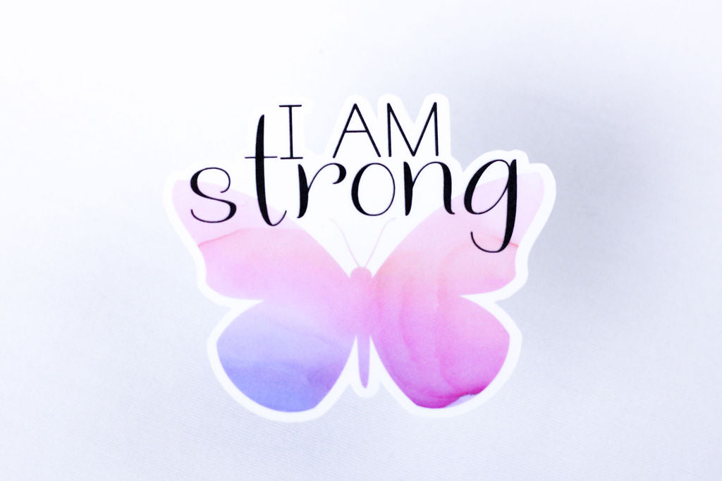 5-Pack, 3-Inch Affirmation, Butterfly Stickers v2 - Water Resistant, Vinyl