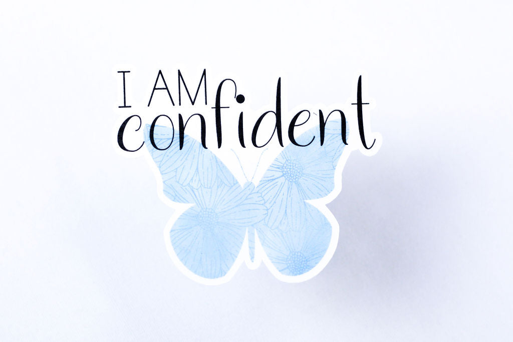 5-Pack, 3-Inch Affirmation, Butterfly Stickers v2 - Water Resistant, Vinyl