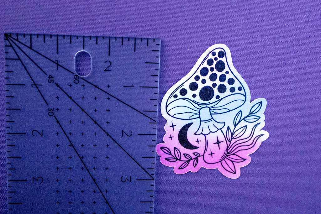 3-Inch Holographic Magical Mushroom Water Resistant Vinyl Sticker v2
