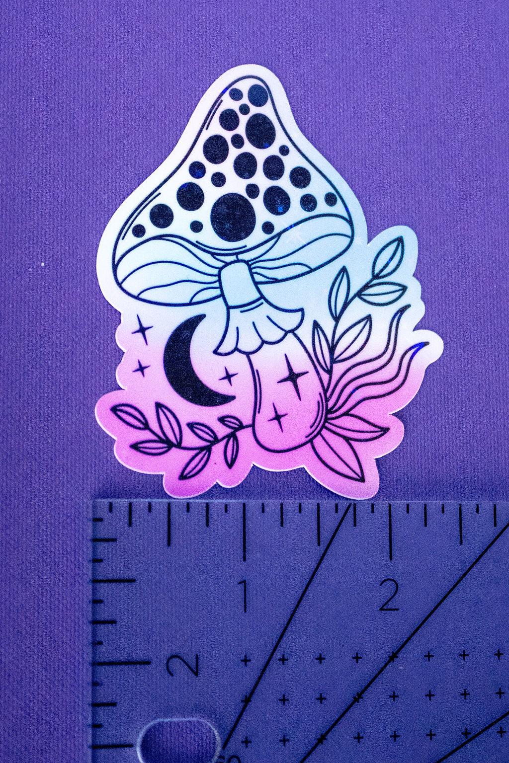 3-Inch Holographic Magical Mushroom Water Resistant Vinyl Sticker v2