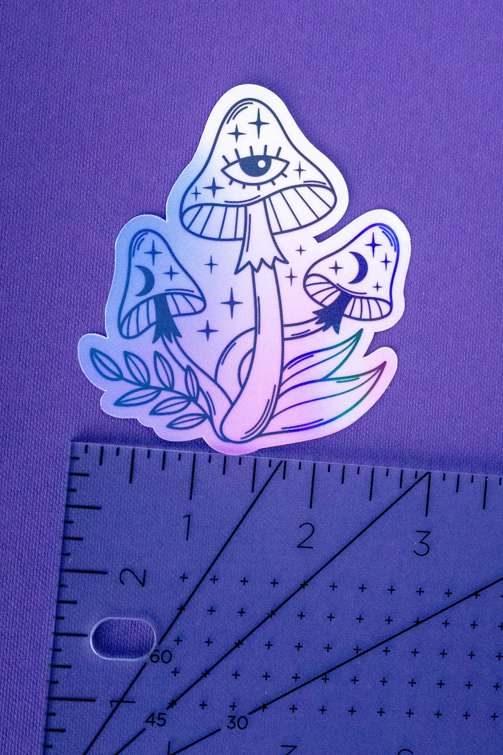3-Inch Holographic Magical Mushroom Water Resistant Vinyl Sticker v3