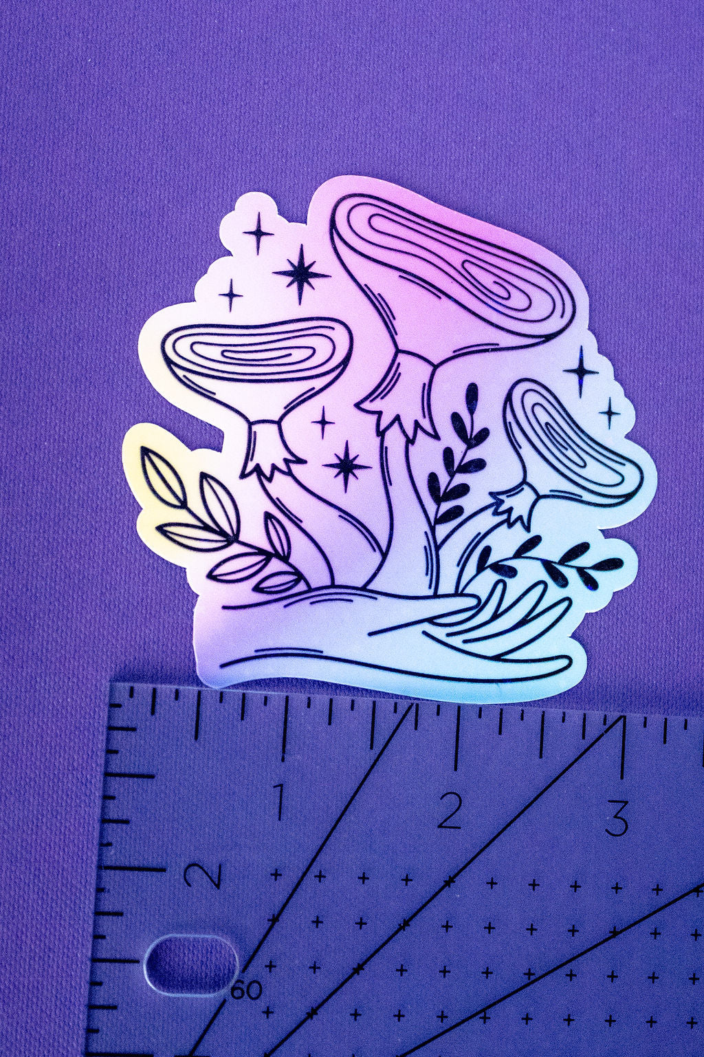 3-Inch Holographic Magical Mushroom Water Resistant Vinyl Sticker v4