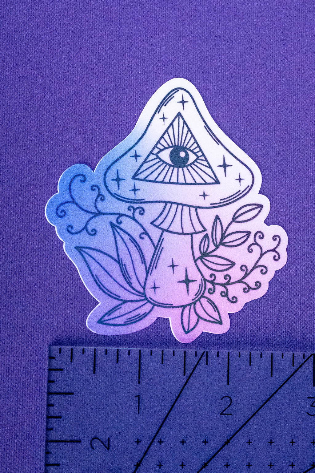 3-Inch Holographic Magical Mushroom Water Resistant Vinyl Sticker v6