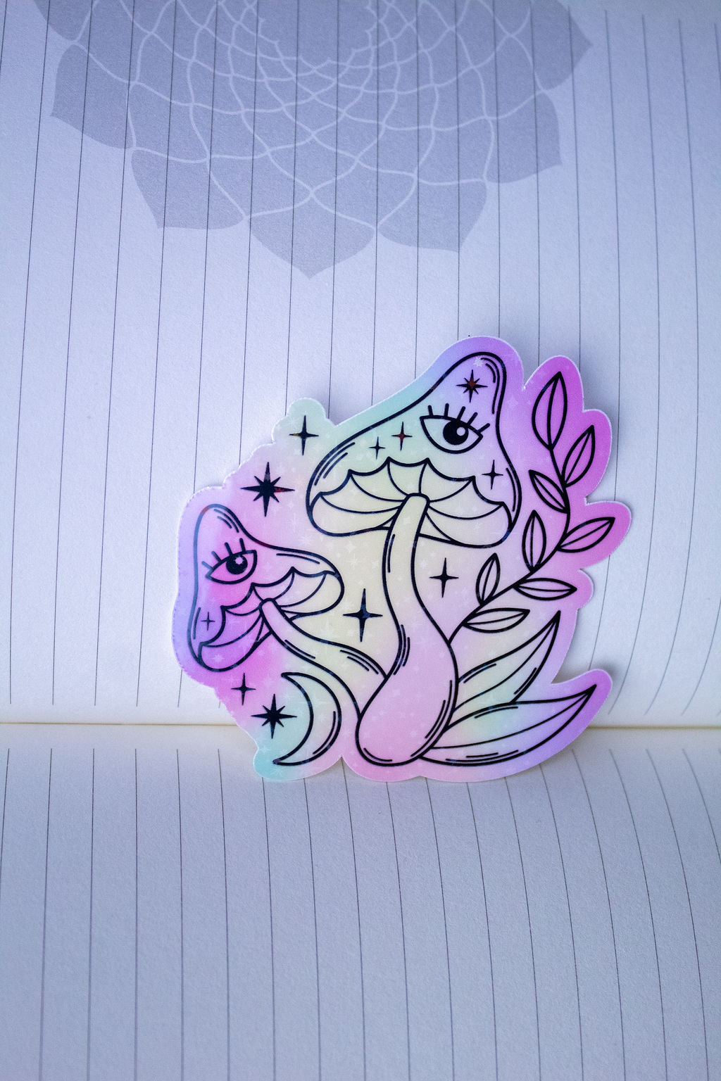 3-Inch Holographic Magical Mushroom Water Resistant Vinyl Sticker v5
