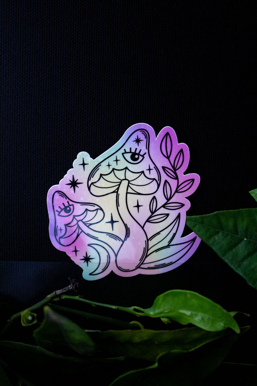 3-Inch Holographic Magical Mushroom Water Resistant Vinyl Sticker v5