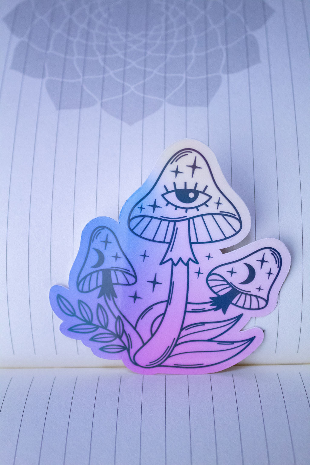 3-Inch Holographic Magical Mushroom Water Resistant Vinyl Sticker v3