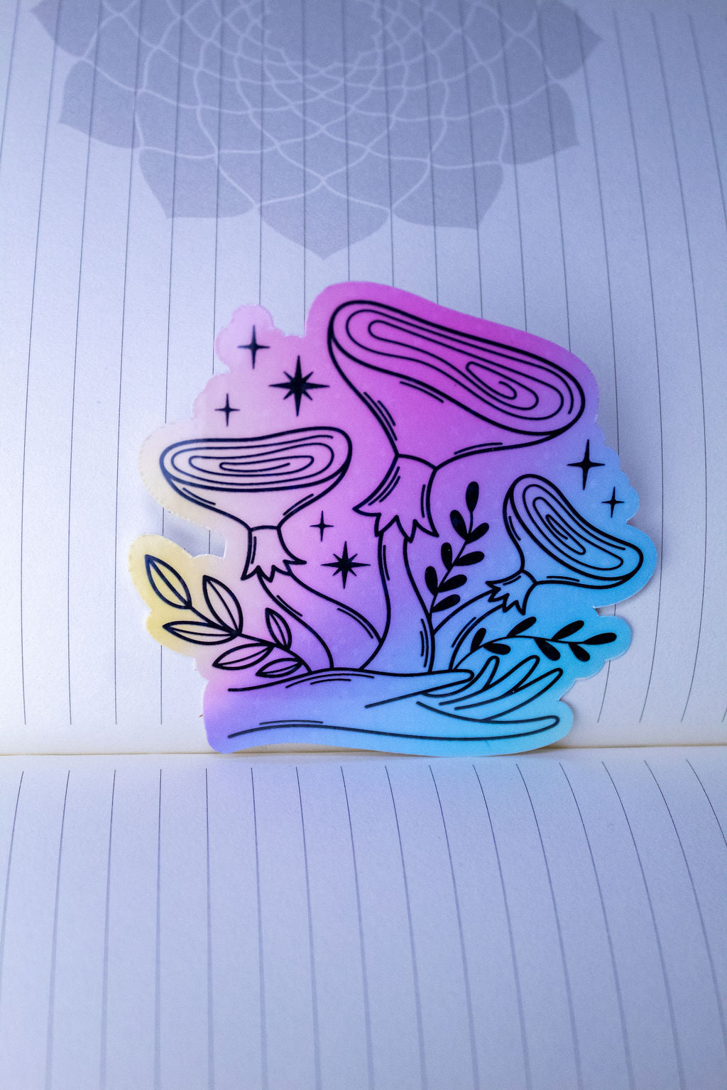 3-Inch Holographic Magical Mushroom Water Resistant Vinyl Sticker v4