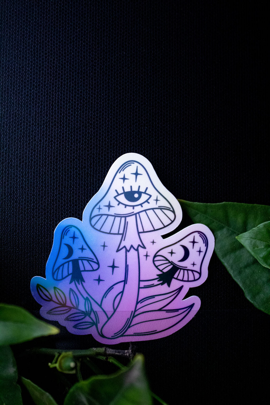3-Inch Holographic Magical Mushroom Water Resistant Vinyl Sticker v3
