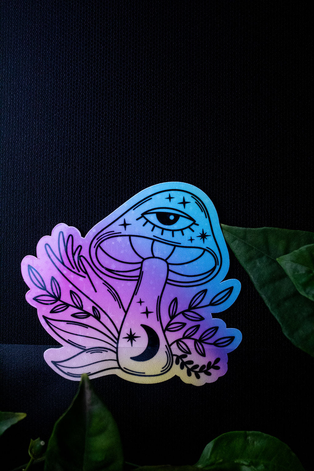 3-Inch Holographic Magical Mushroom Water Resistant Vinyl Sticker v1