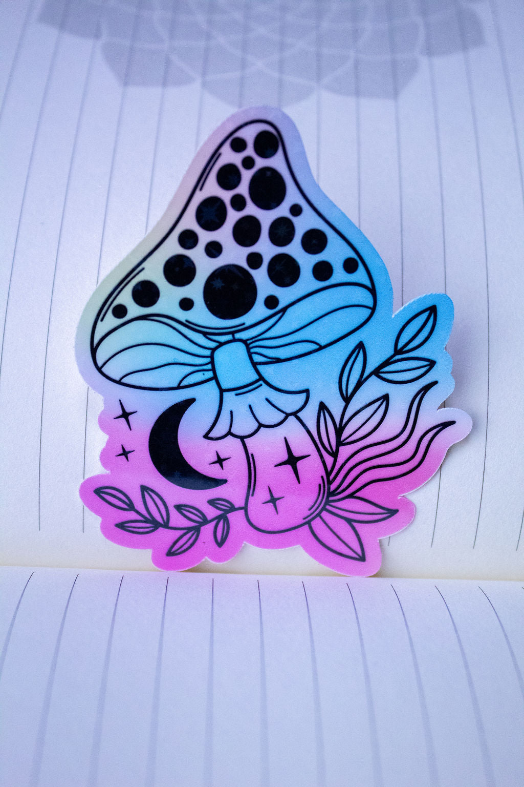 3-Inch Holographic Magical Mushroom Water Resistant Vinyl Sticker v2