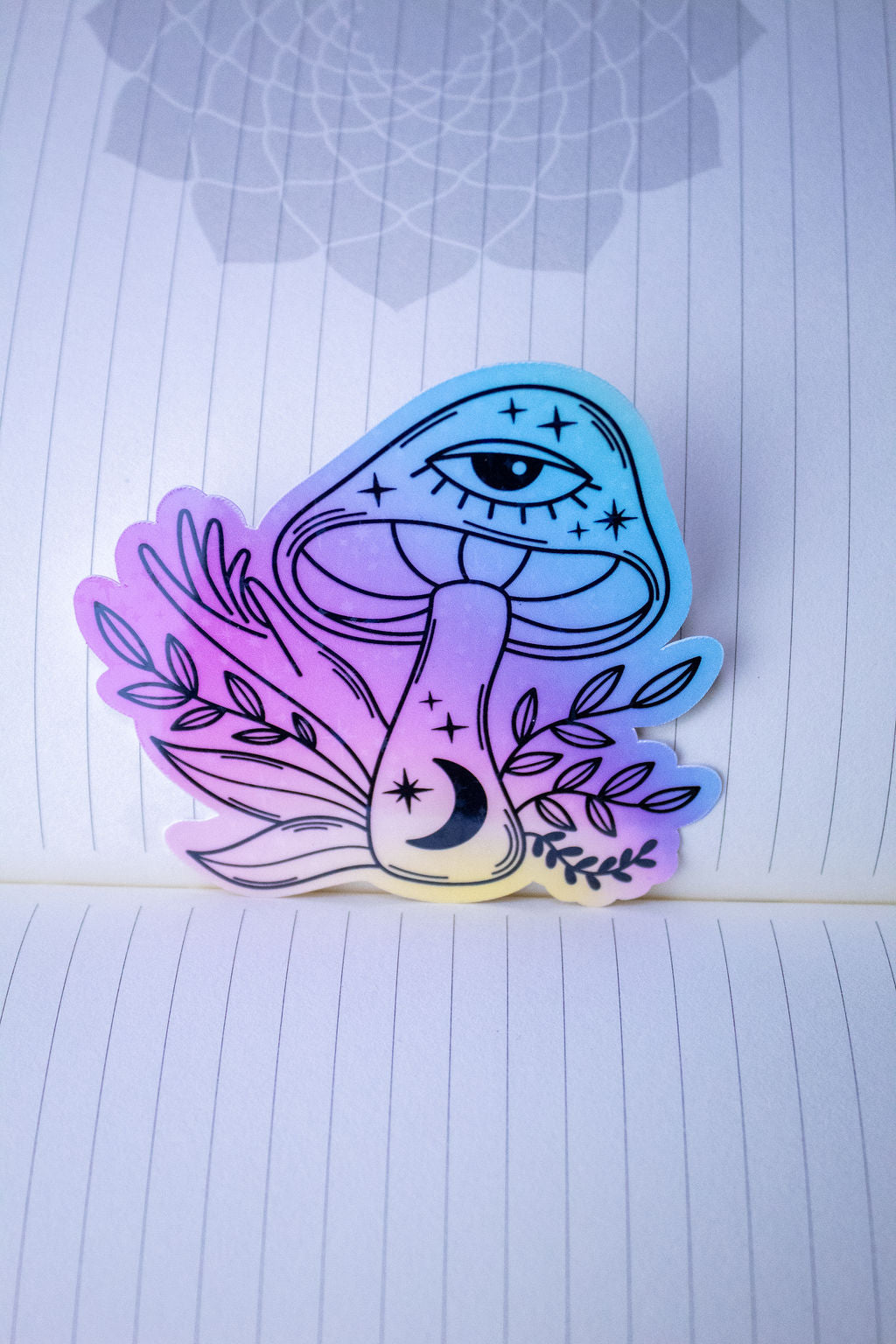 3-Inch Holographic Magical Mushroom Water Resistant Vinyl Sticker v1