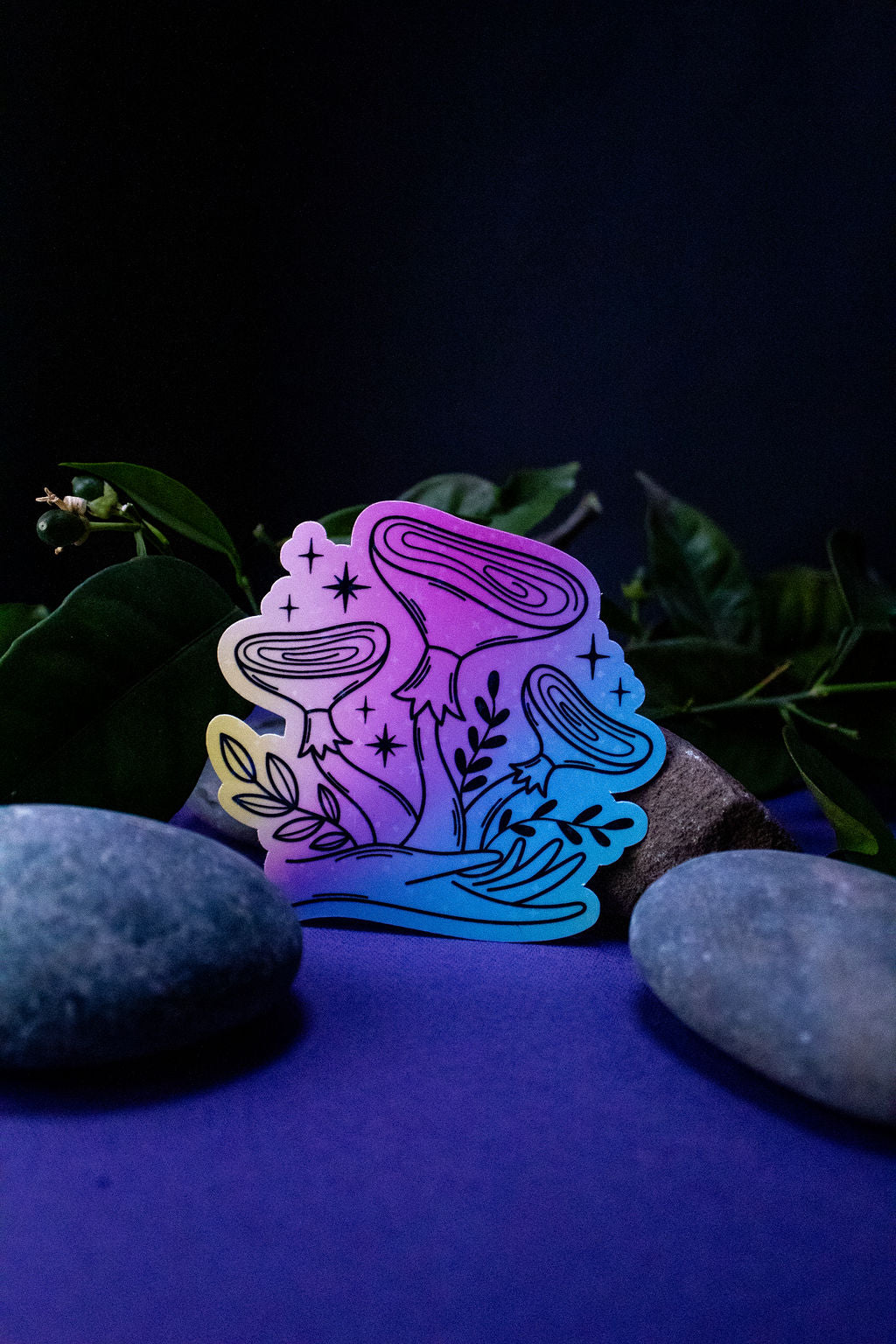 3-Inch Holographic Magical Mushroom Water Resistant Vinyl Sticker v4