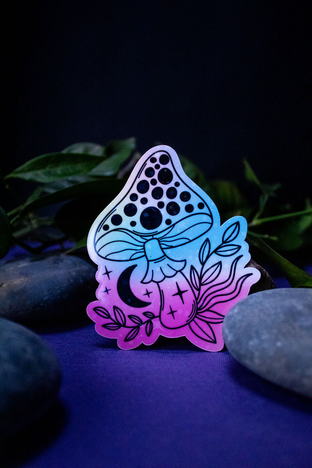 3-Inch Holographic Magical Mushroom Water Resistant Vinyl Sticker v2