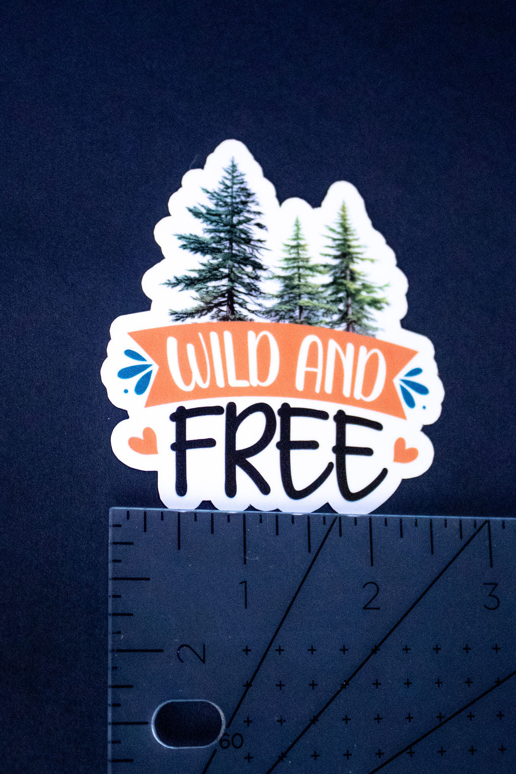 "Wild and Free", 3-Inch Camping/Outdoors Stickers - Water Resistant, Vinyl