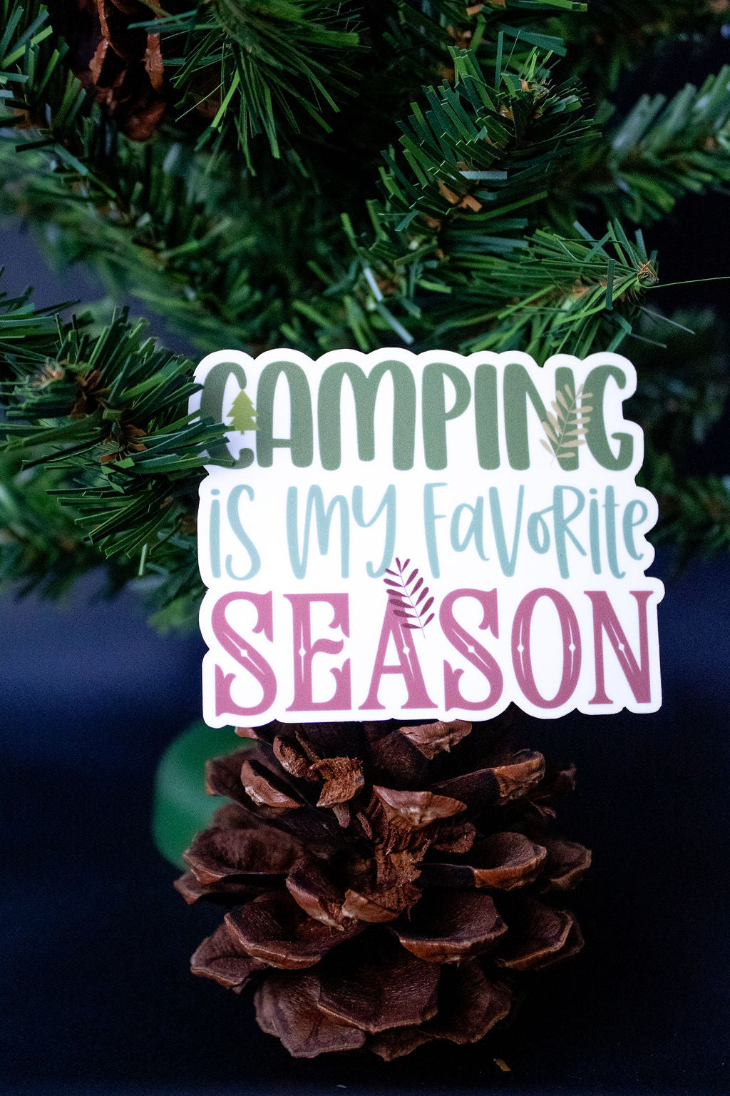 "Camping Is My Favorite Season", 3-Inch Camping/Outdoors Stickers - Water Resistant, Vinyl