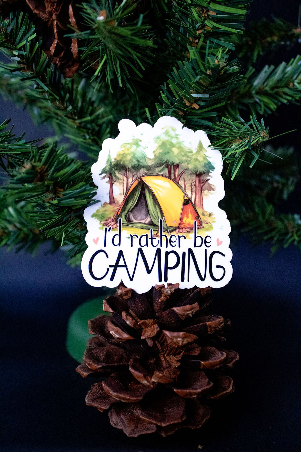 "I'd Rather Be Camping", 3-Inch Camping/Outdoors Stickers - Water Resistant, Vinyl