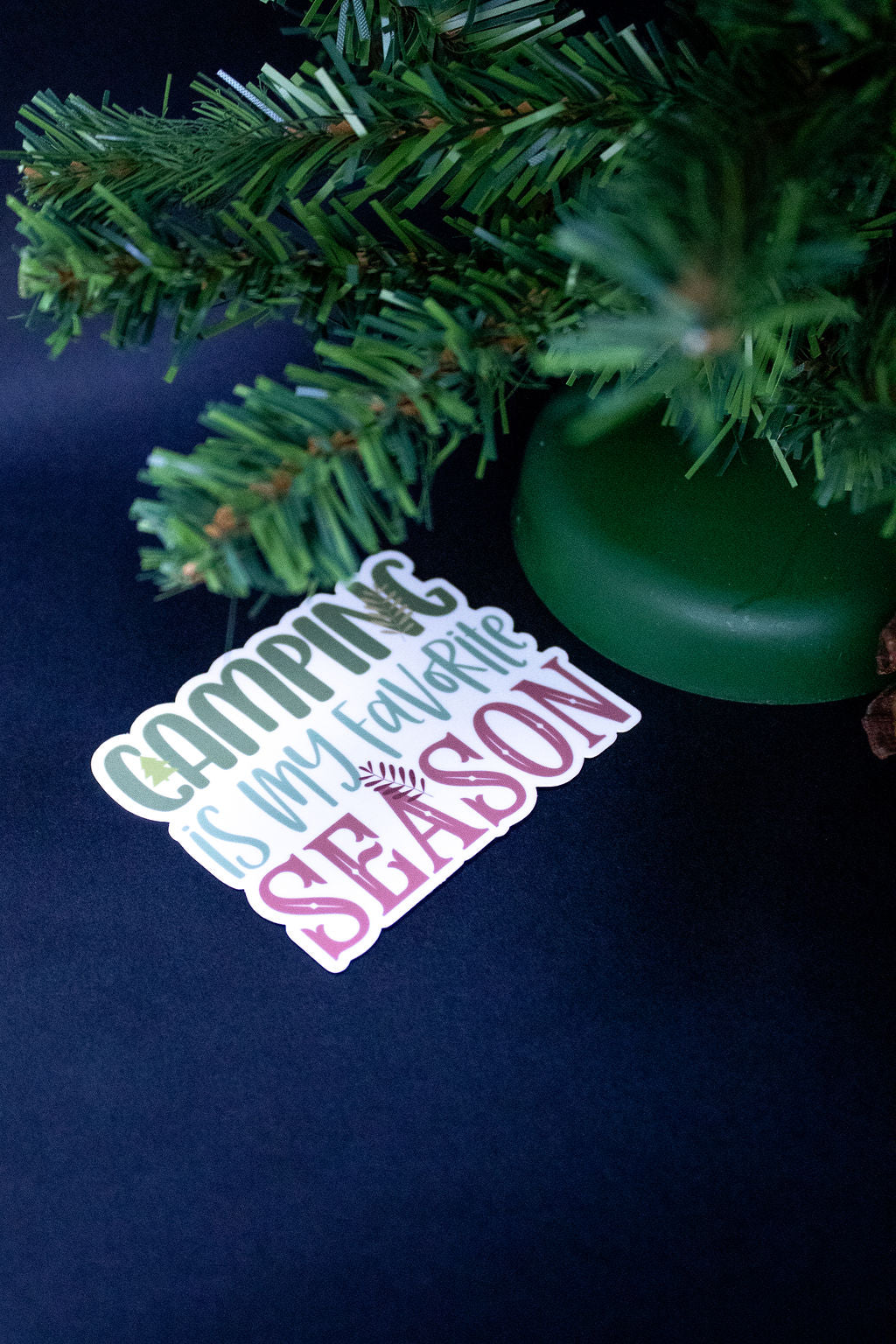 "Camping Is My Favorite Season", 3-Inch Camping/Outdoors Stickers - Water Resistant, Vinyl