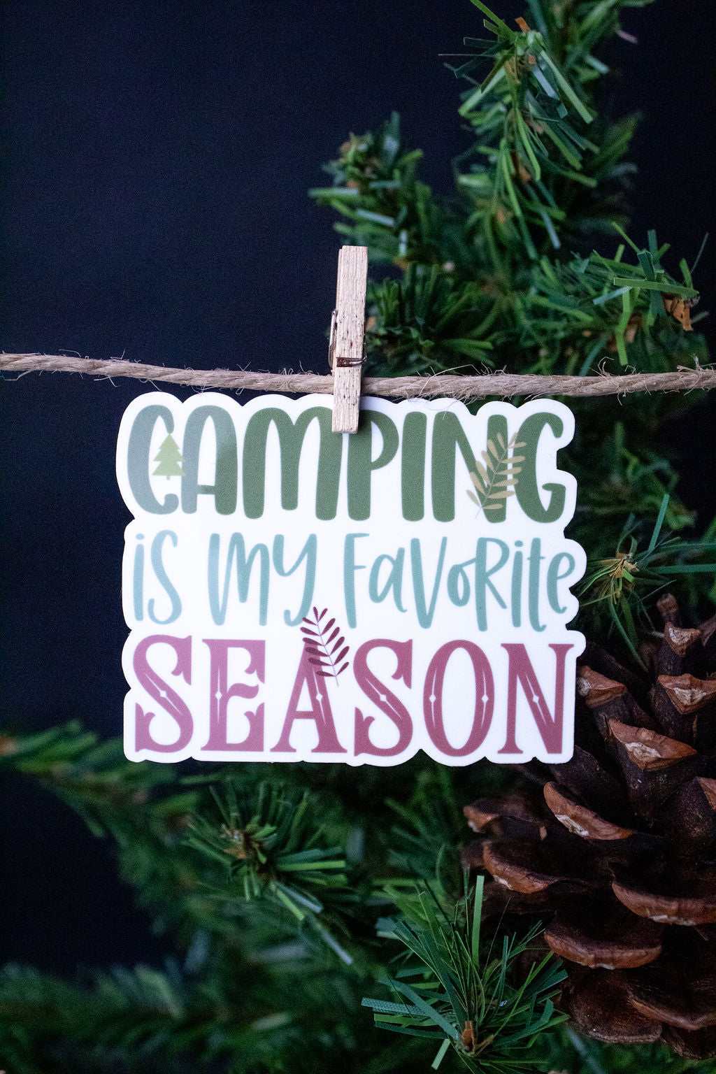 "Camping Is My Favorite Season", 3-Inch Camping/Outdoors Stickers - Water Resistant, Vinyl
