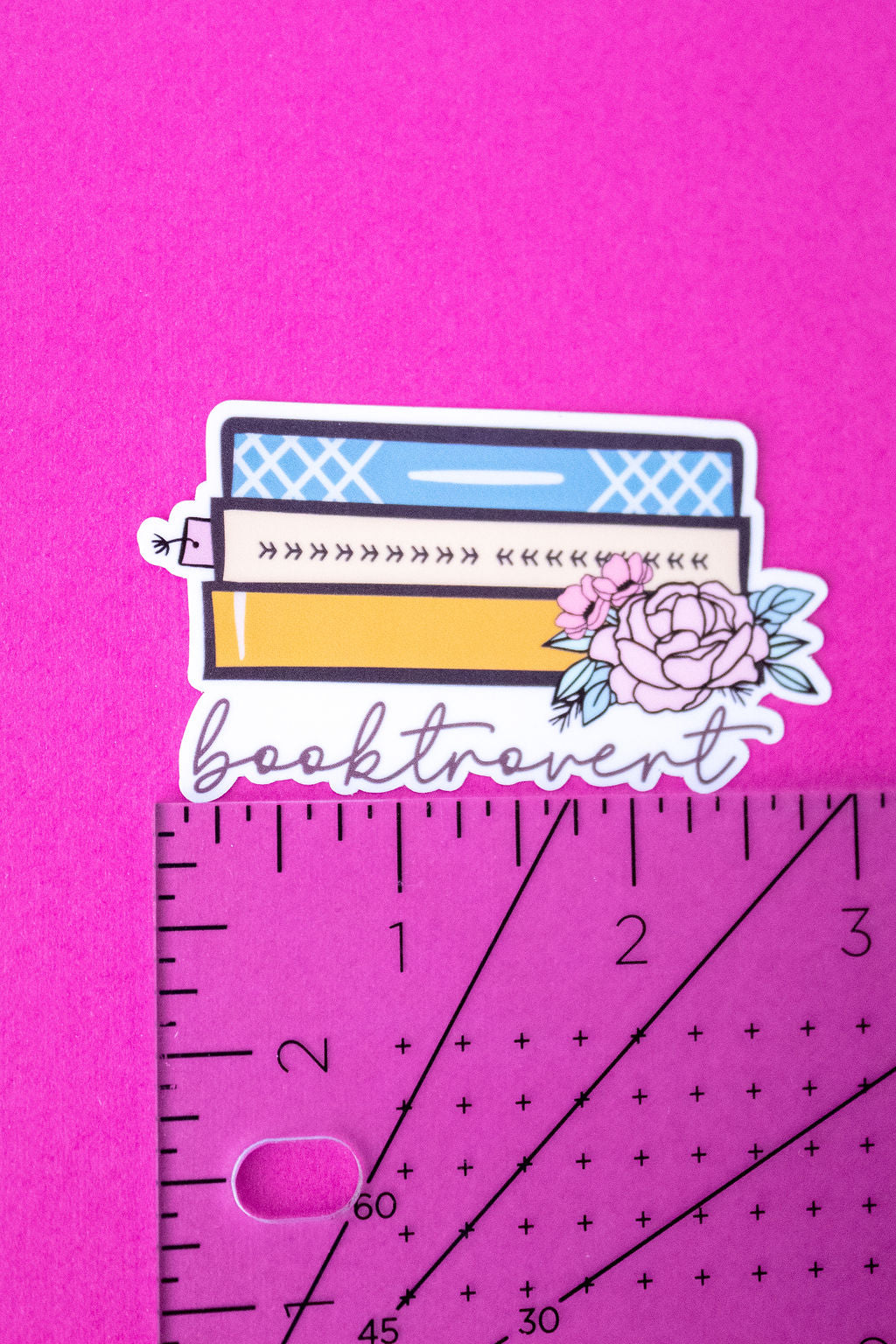 "Booktrovert", 3-Inch Book Lovers Stickers - Water Resistant, Vinyl