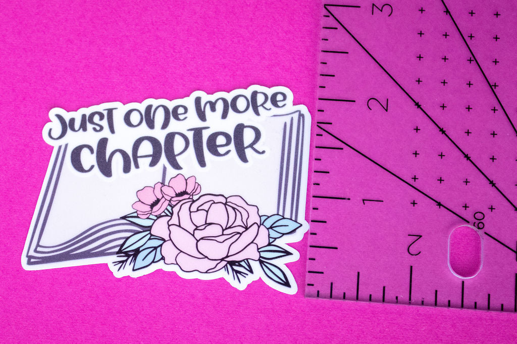 "Just One More Chapter", 3-Inch Book Lovers Stickers - Water Resistant, Vinyl