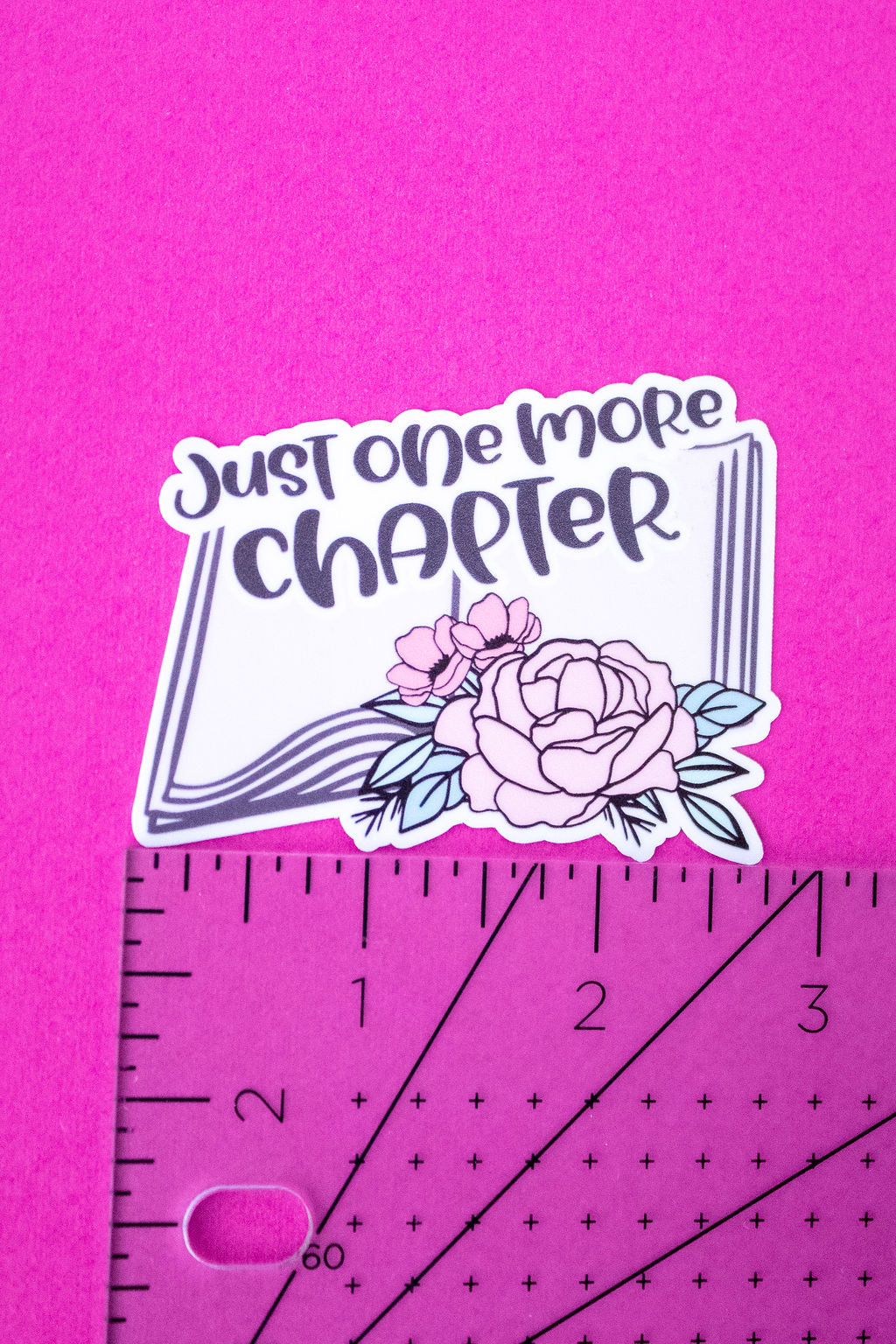 "Just One More Chapter", 3-Inch Book Lovers Stickers - Water Resistant, Vinyl