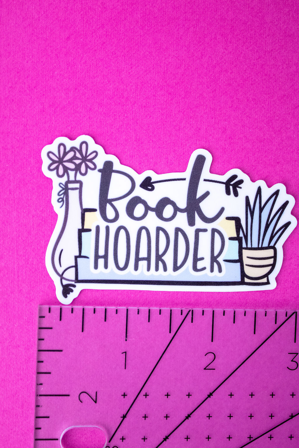 "Book Hoarder", 3-Inch Book Lovers Stickers - Water Resistant, Vinyl