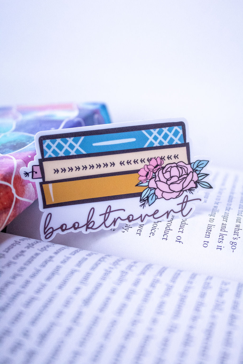 "Booktrovert", 3-Inch Book Lovers Stickers - Water Resistant, Vinyl