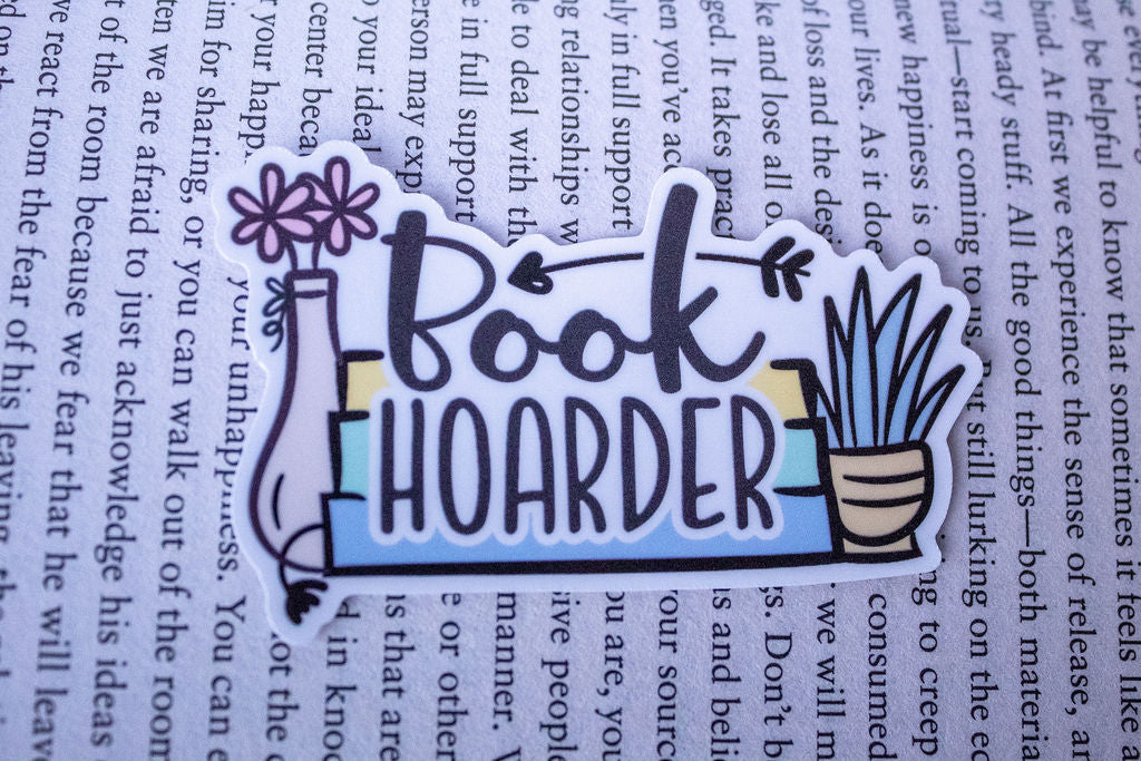 "Book Hoarder", 3-Inch Book Lovers Stickers - Water Resistant, Vinyl