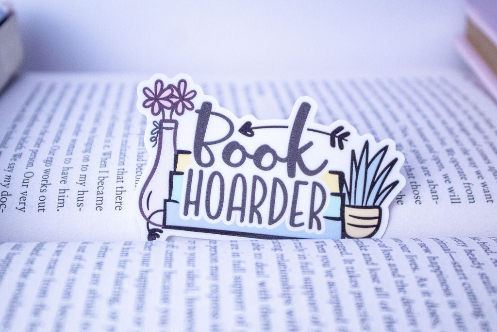 "Book Hoarder", 3-Inch Book Lovers Stickers - Water Resistant, Vinyl