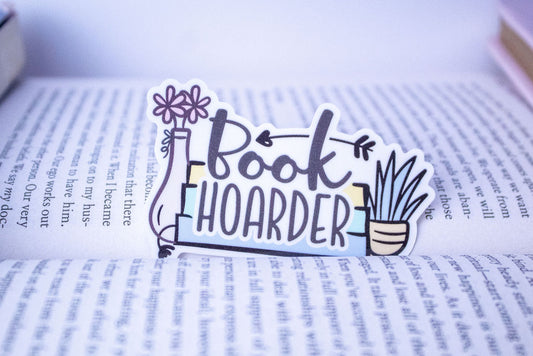 "Book Hoarder", 3-Inch Book Lovers Stickers - Water Resistant, Vinyl