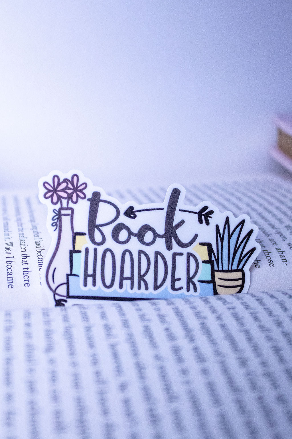 "Book Hoarder", 3-Inch Book Lovers Stickers - Water Resistant, Vinyl