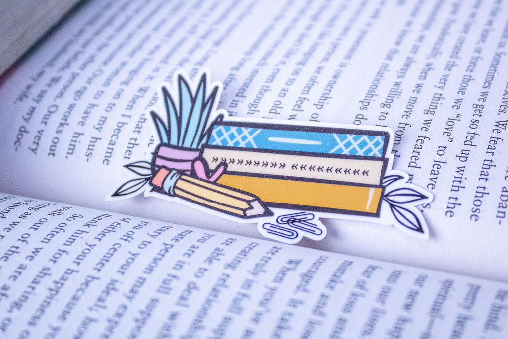 5-Pack, 3-Inch Book Lovers Stickers - Water Resistant, Vinyl
