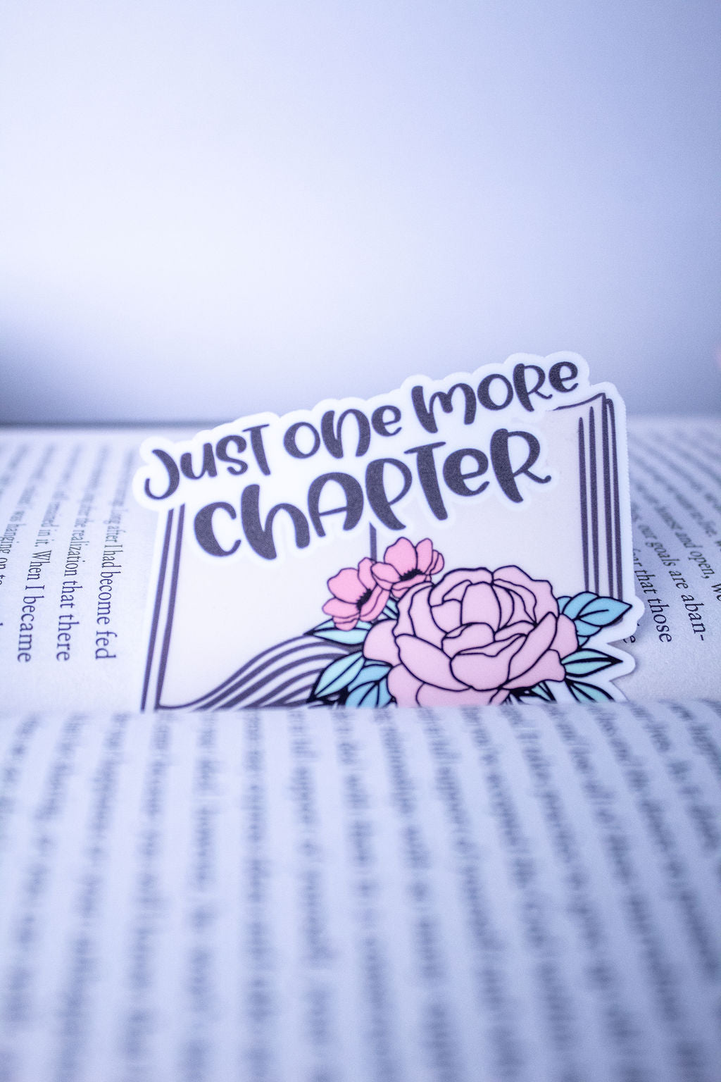 "Just One More Chapter", 3-Inch Book Lovers Stickers - Water Resistant, Vinyl