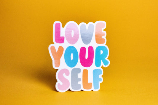 "Love Yourself", 3-Inch Mental Health Stickers - Water Resistant