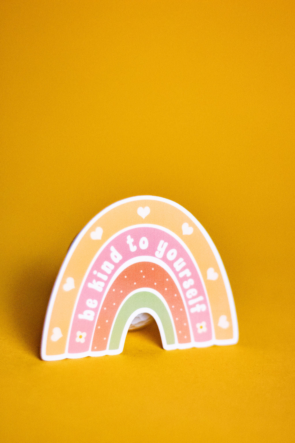 "Be Kind To Yourself", 3-Inch Mental Health Stickers - Water Resistant