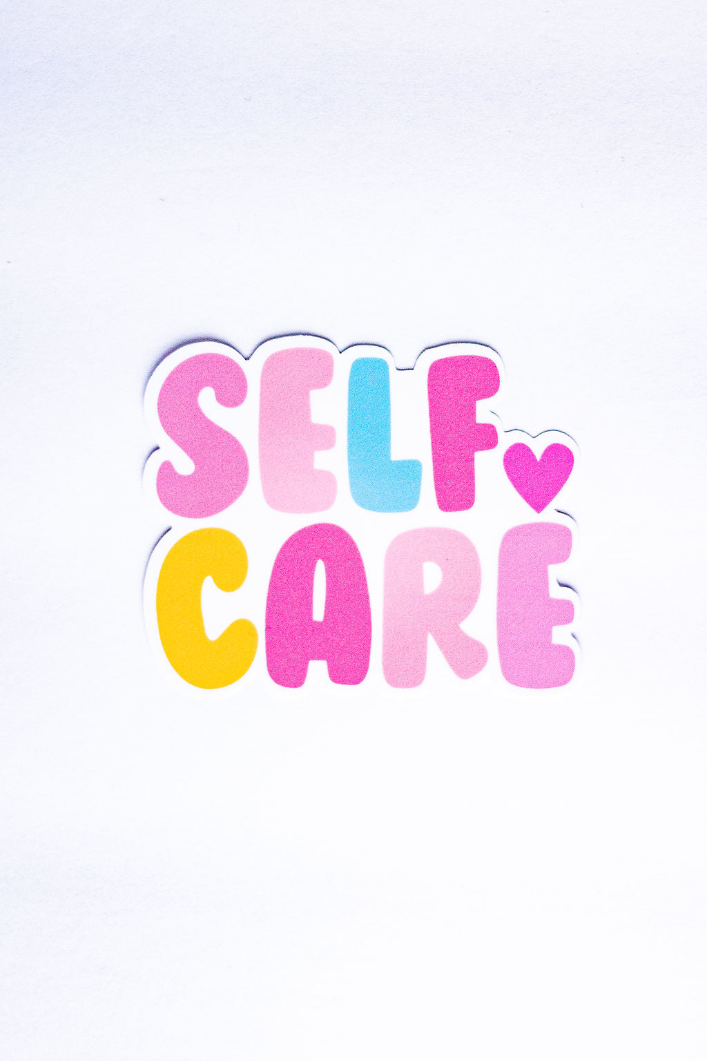 "Self Care", 3-Inch Mental Health Stickers - Water Resistant