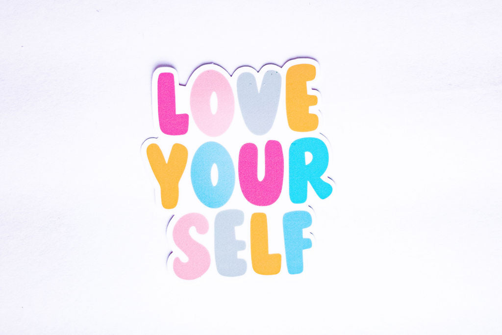 "Love Yourself", 3-Inch Mental Health Stickers - Water Resistant