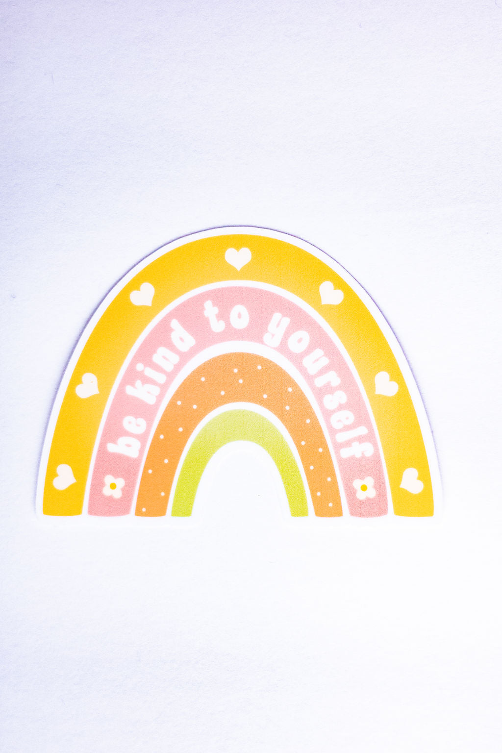 "Be Kind To Yourself", 3-Inch Mental Health Stickers - Water Resistant