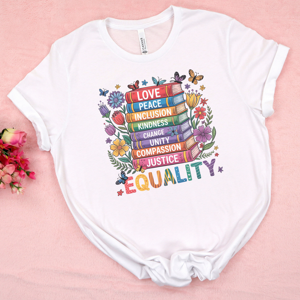 Read with Pride – Book Stack Equality Tee