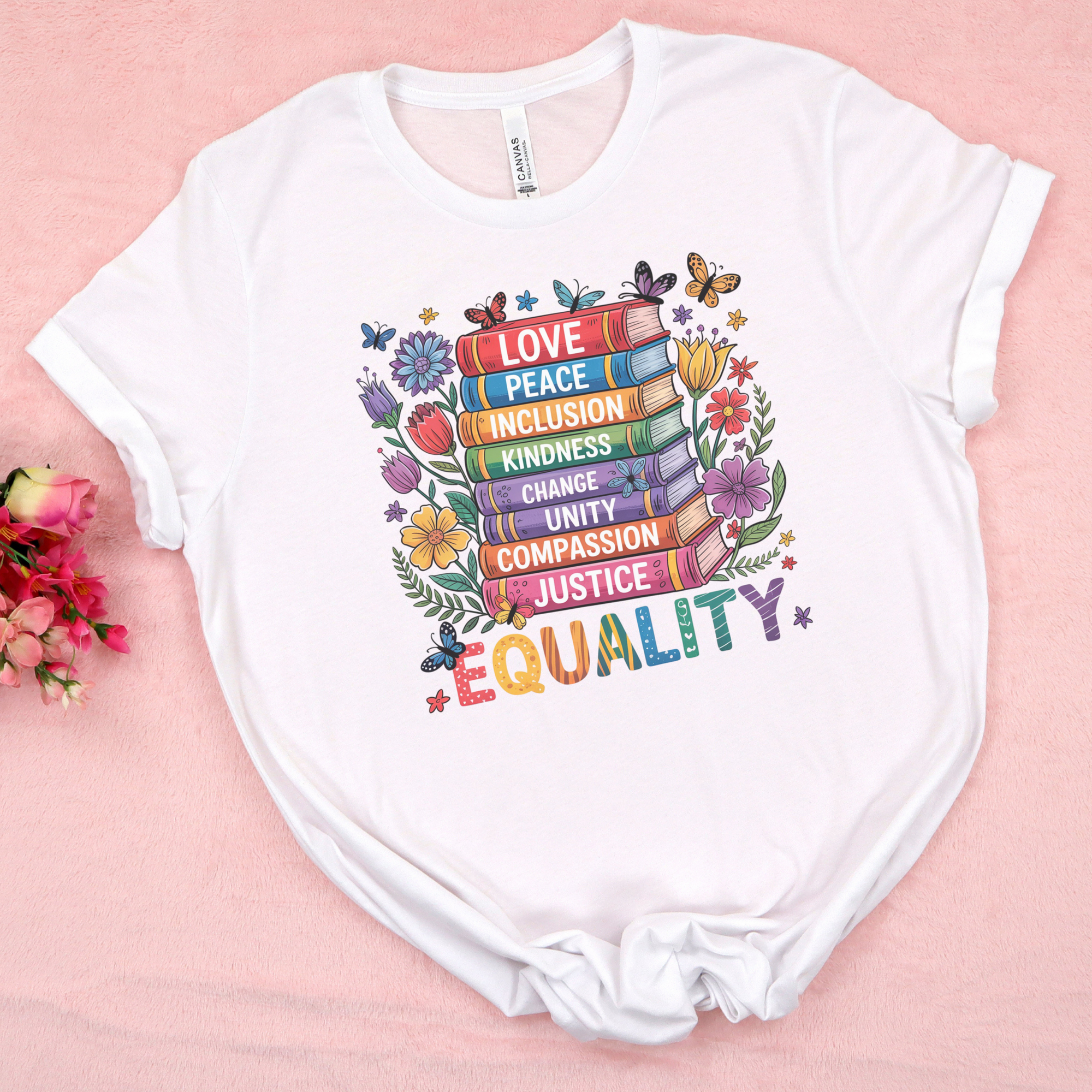 Read with Pride – Book Stack Equality Tee