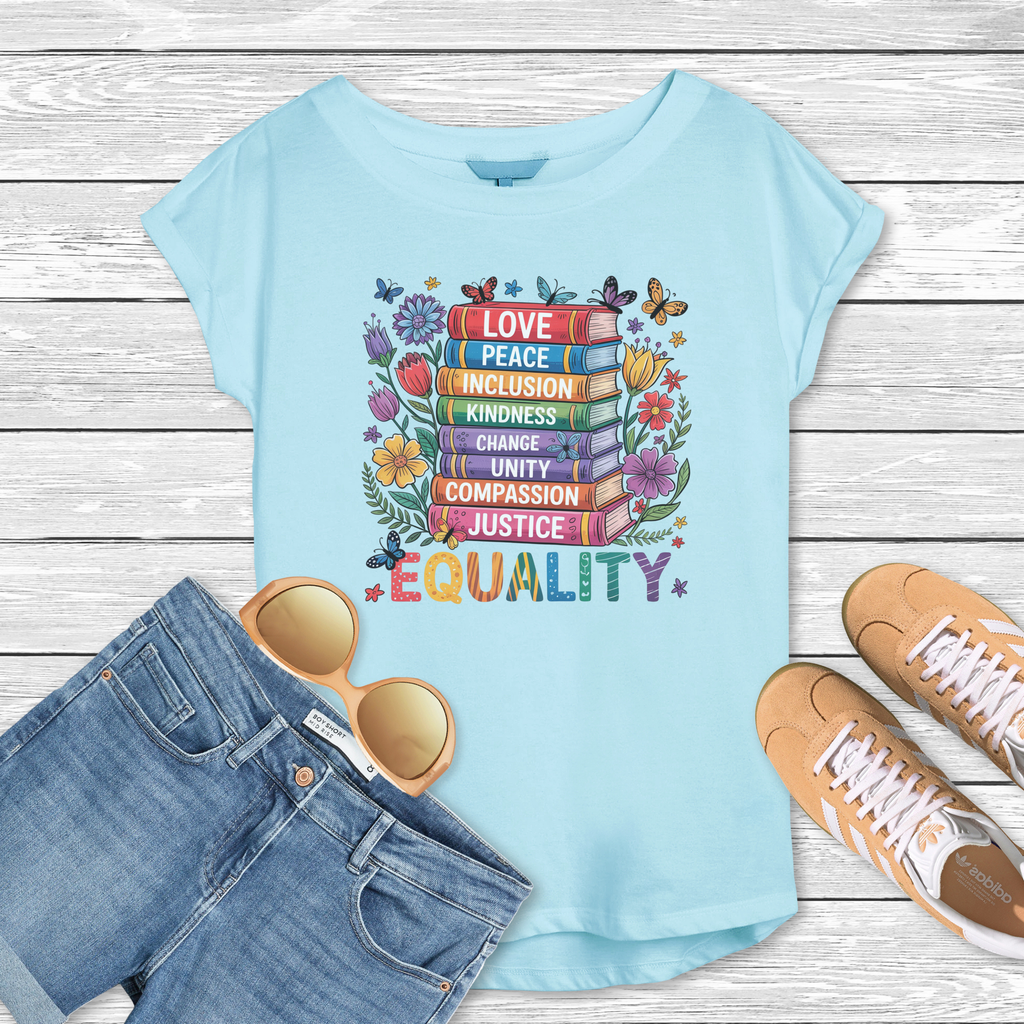 Read with Pride – Book Stack Equality Tee