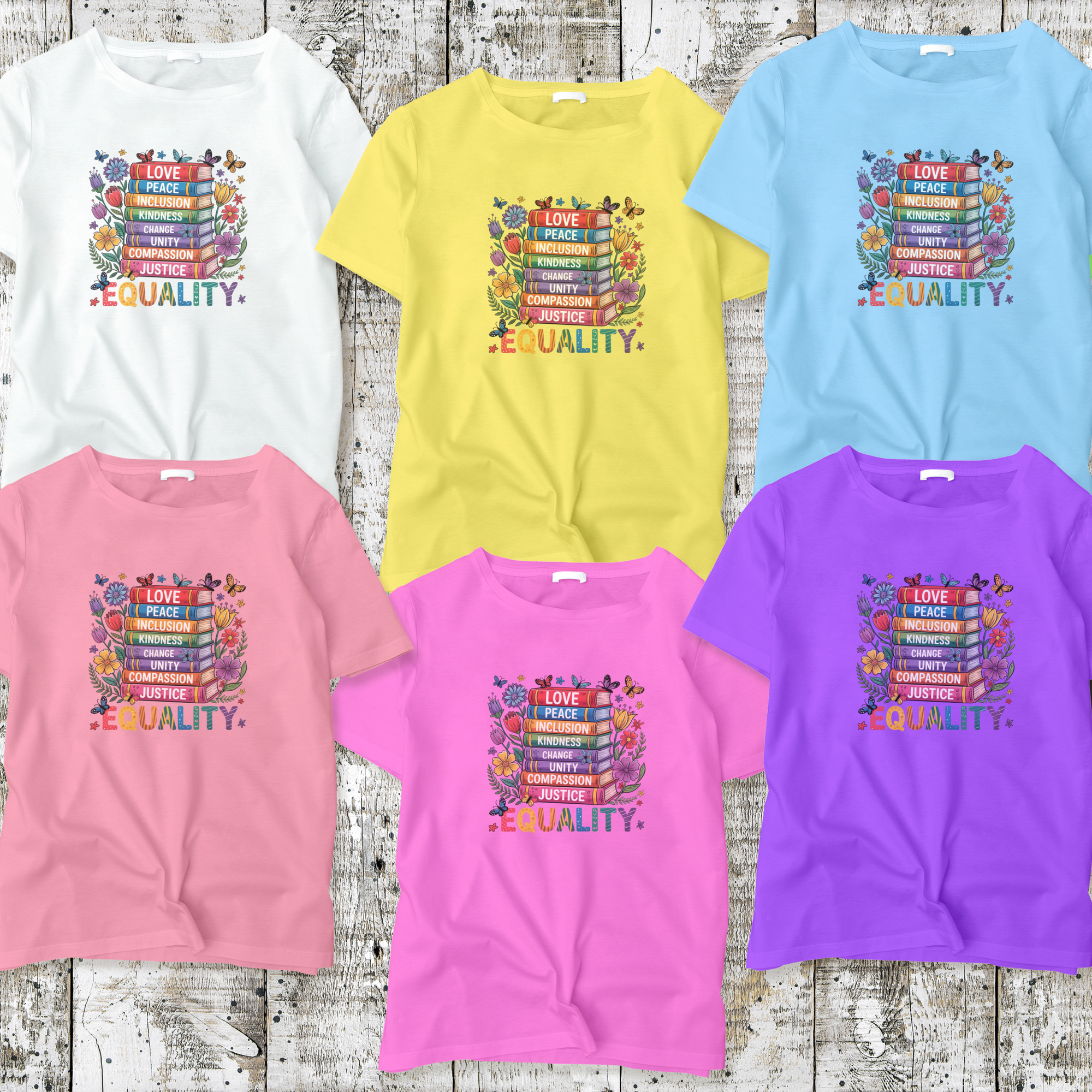 Read with Pride – Book Stack Equality Tee